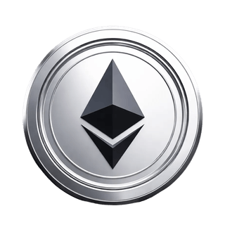 Graphic element floating with the Ethereum (ETH) coin
